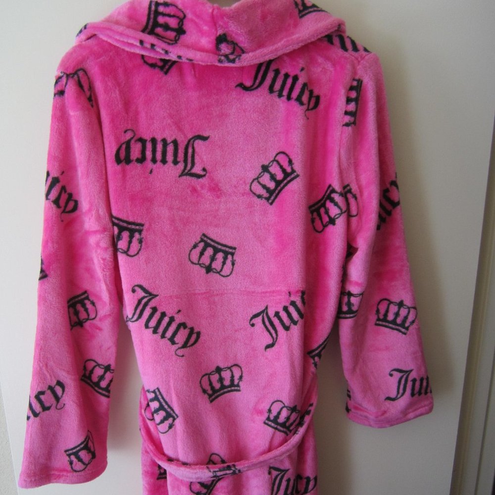 Juicy Couture Bathrobe Robe Sleepwear Hot Pink Crown S/M or L/XL Women NEW - Picture 2 of 6